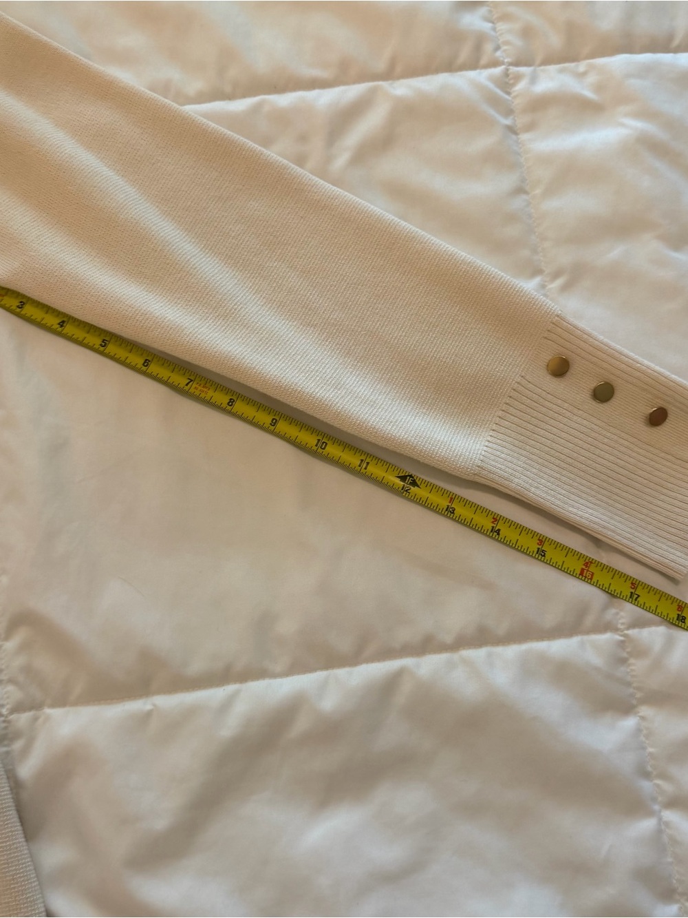 Cyrus Cream Open-Front Knit Cardigan with Gold Buttons - Picture 8 of 8